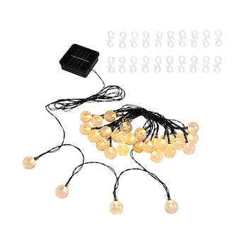 Solar-LED-Lichterkette "Schneebälle" inkl. 120 Haken
