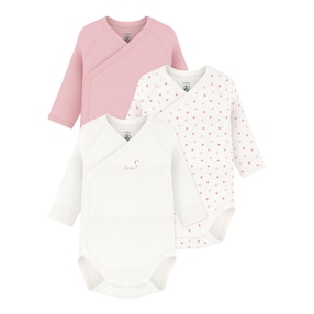 3er-Pack Wickelbodys langarm Herzen