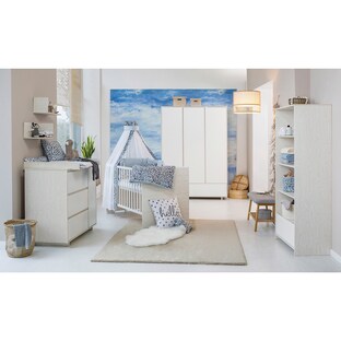 3-tlg. Babyzimmer Capri White mit 3-türigem Kleiderschrank