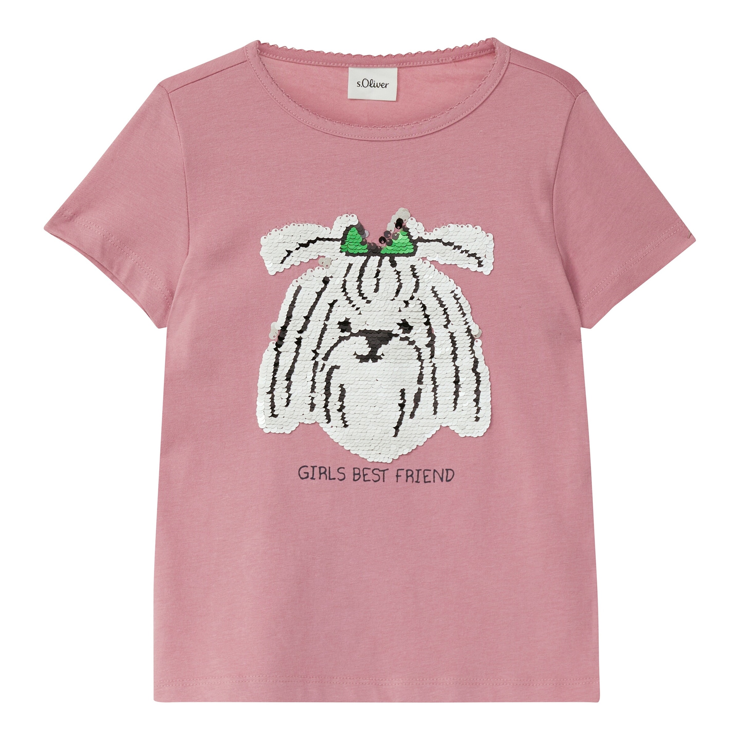 S.Oliver T-Shirt Pailletten-Hund