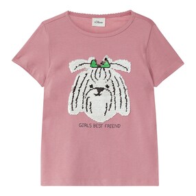 T-Shirt Pailletten-Hund