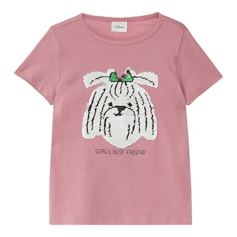 T-shirt sequins chien