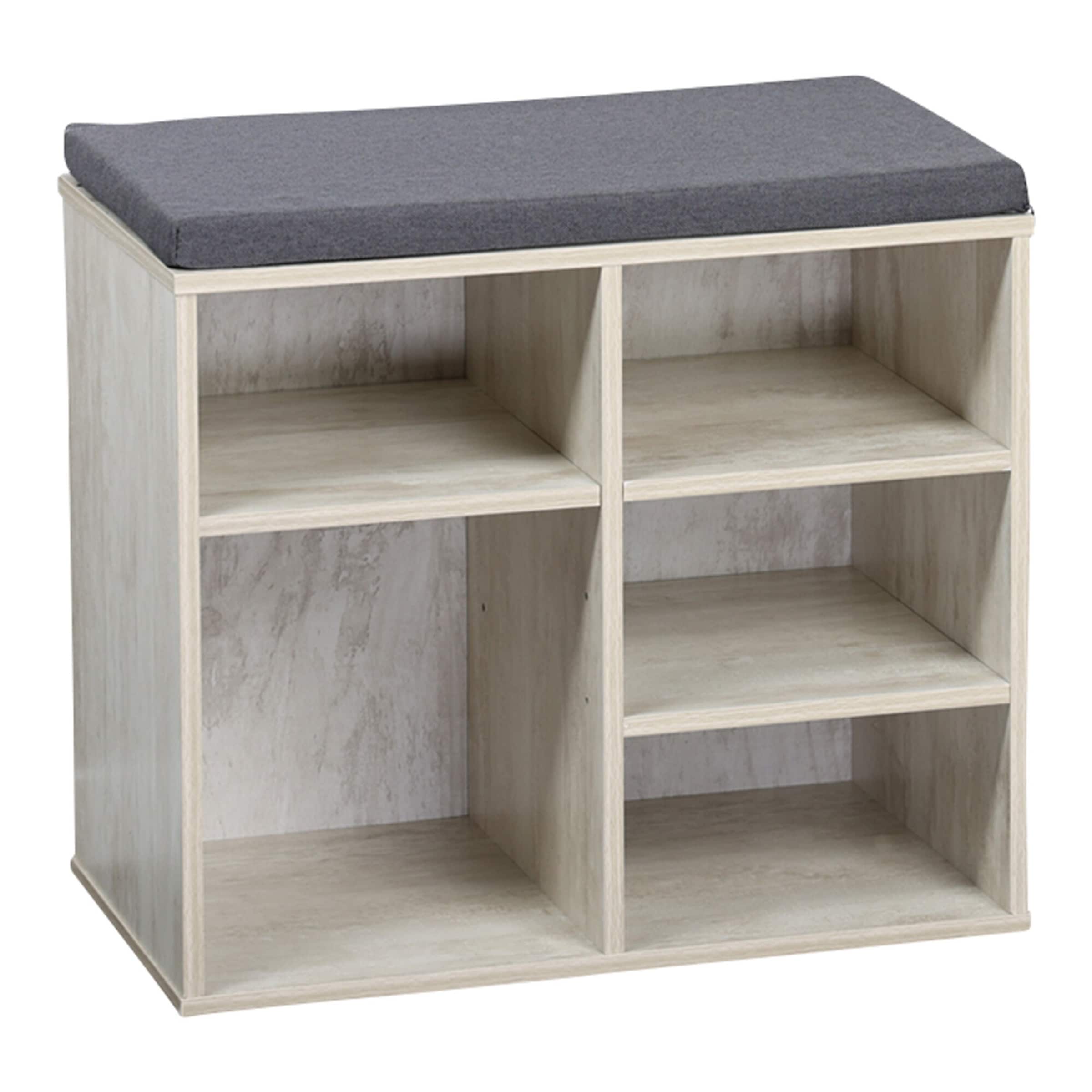 Schuhschrank mit Sitzkissen, 5 Fächer