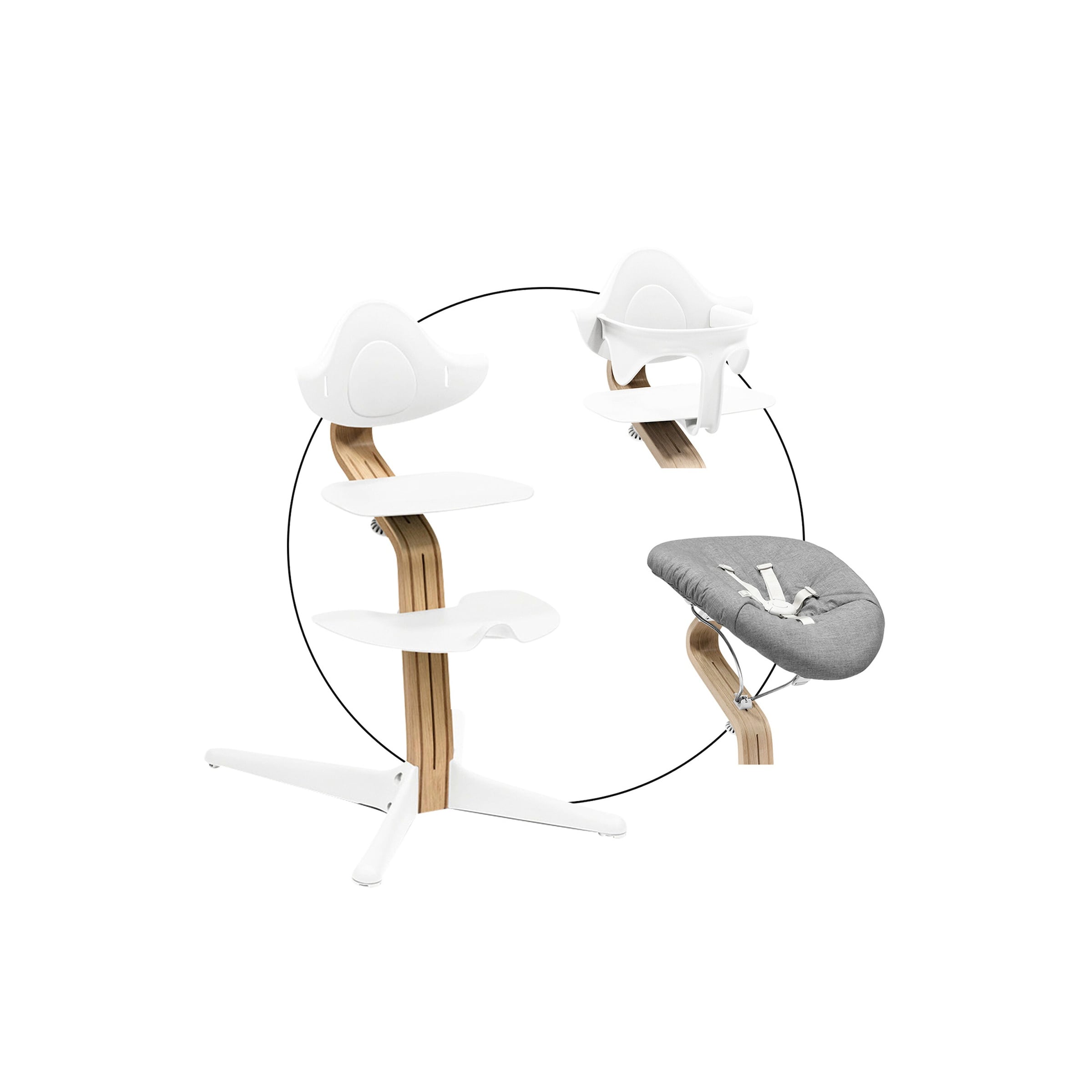 Stokke® Nomi Bundle Hochstuhl Eiche inkl. Newbornset und Babyset