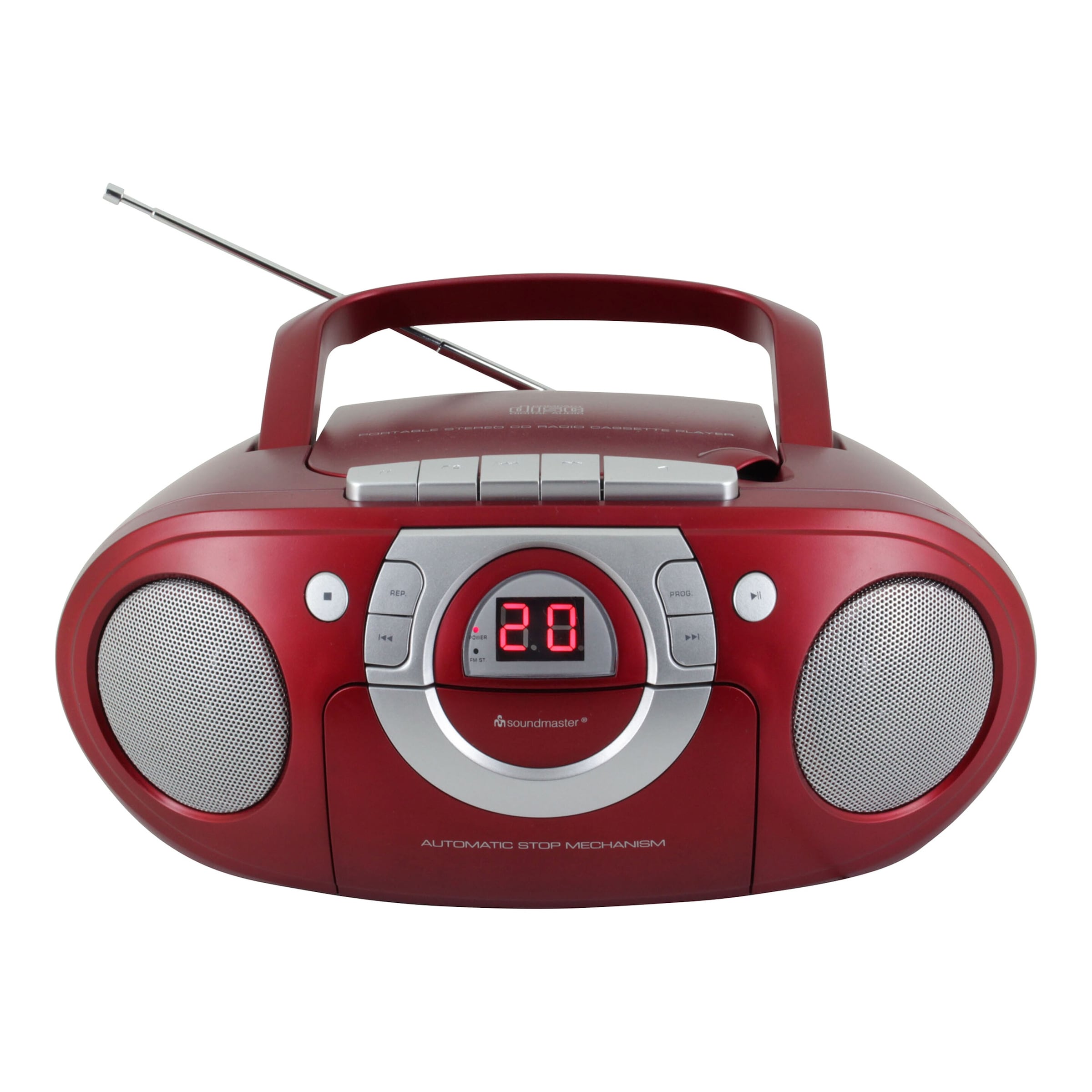 Radio-Kassettenspieler mit CD, rot