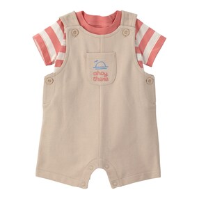 2-tlg. Set T-Shirt und Latzhose Ringel