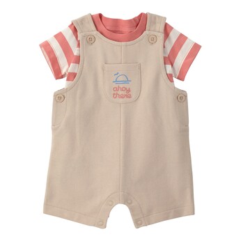 2-tlg. Set T-Shirt und Latzhose Ringel