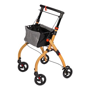 Indoor-Rollator in Holz-Optik mit Tasche und Tablett - AT51040