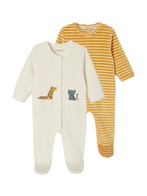 2er-Pack Baby Samt-Strampler mit Recycling-Polyester
