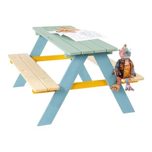 Ensemble table et bancs Nicki pour 4 enfants