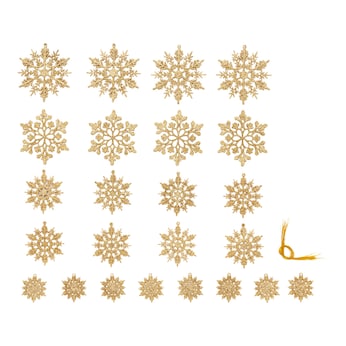 Lot de 24 flocons scintillants