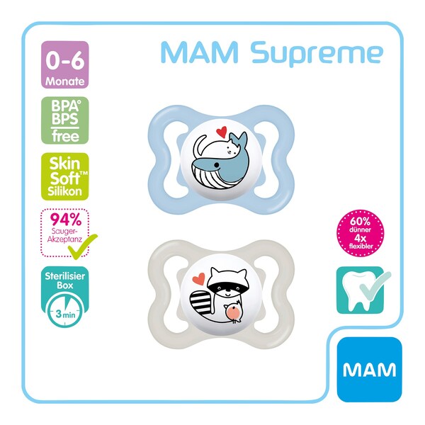Sucette MAM supreme silicone 2 - 6 mois - Mam