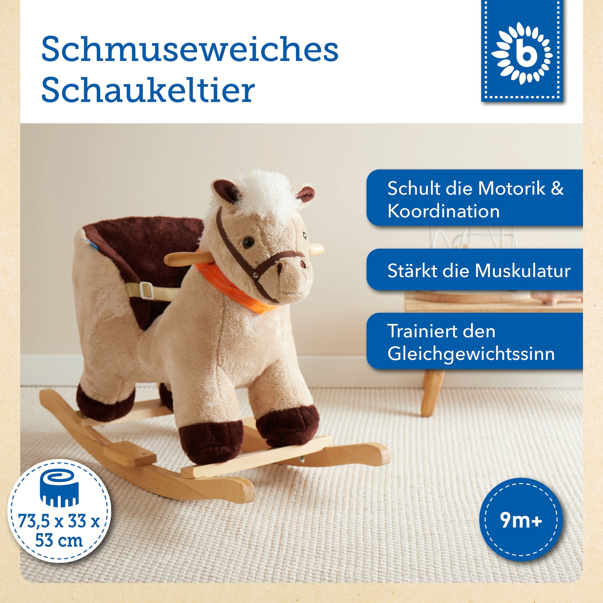 Bieco Plüsch Schaukeltier Pferd