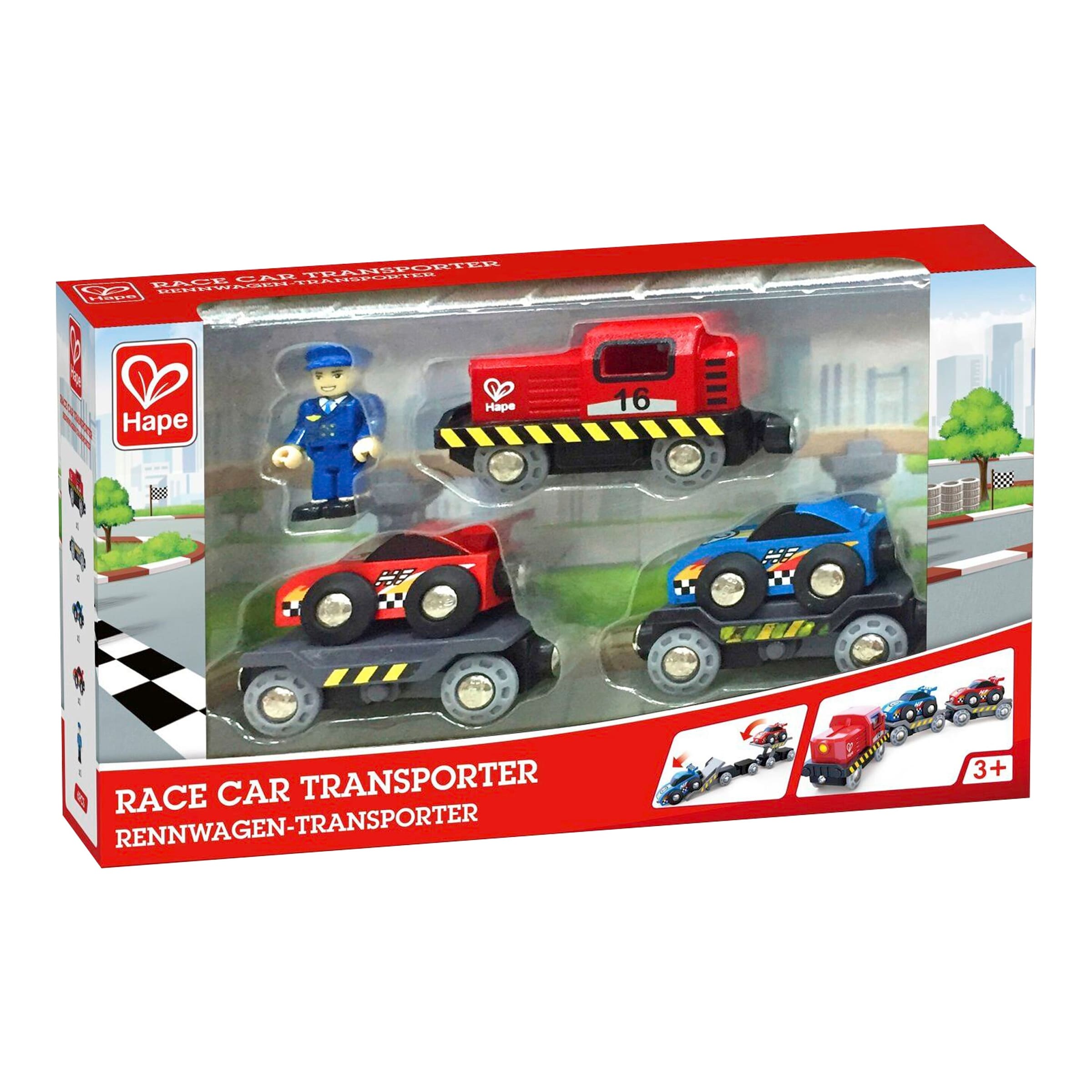 Hape Rennwagen-Transporter