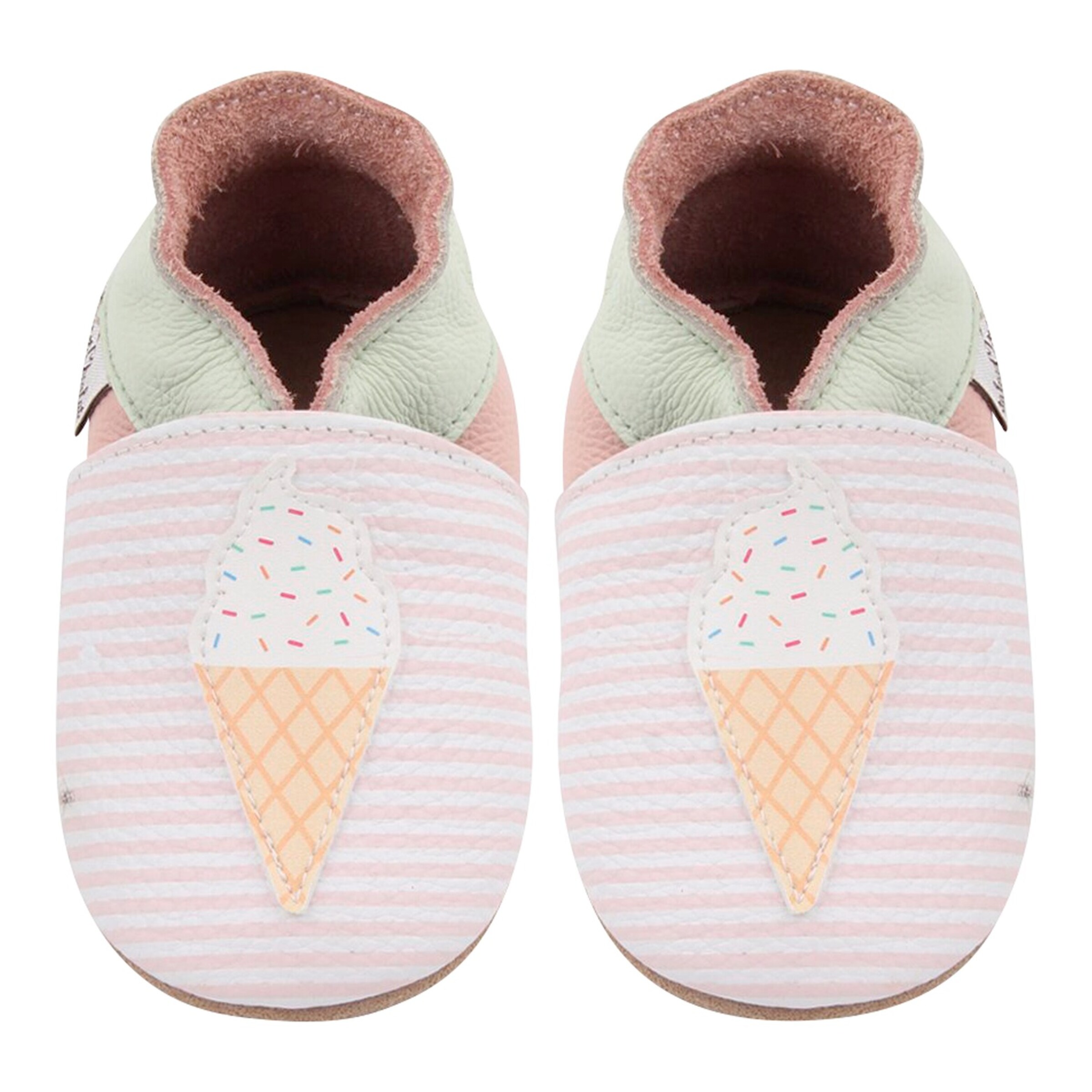 Chausson cuir bébé rose cheap et chocolat