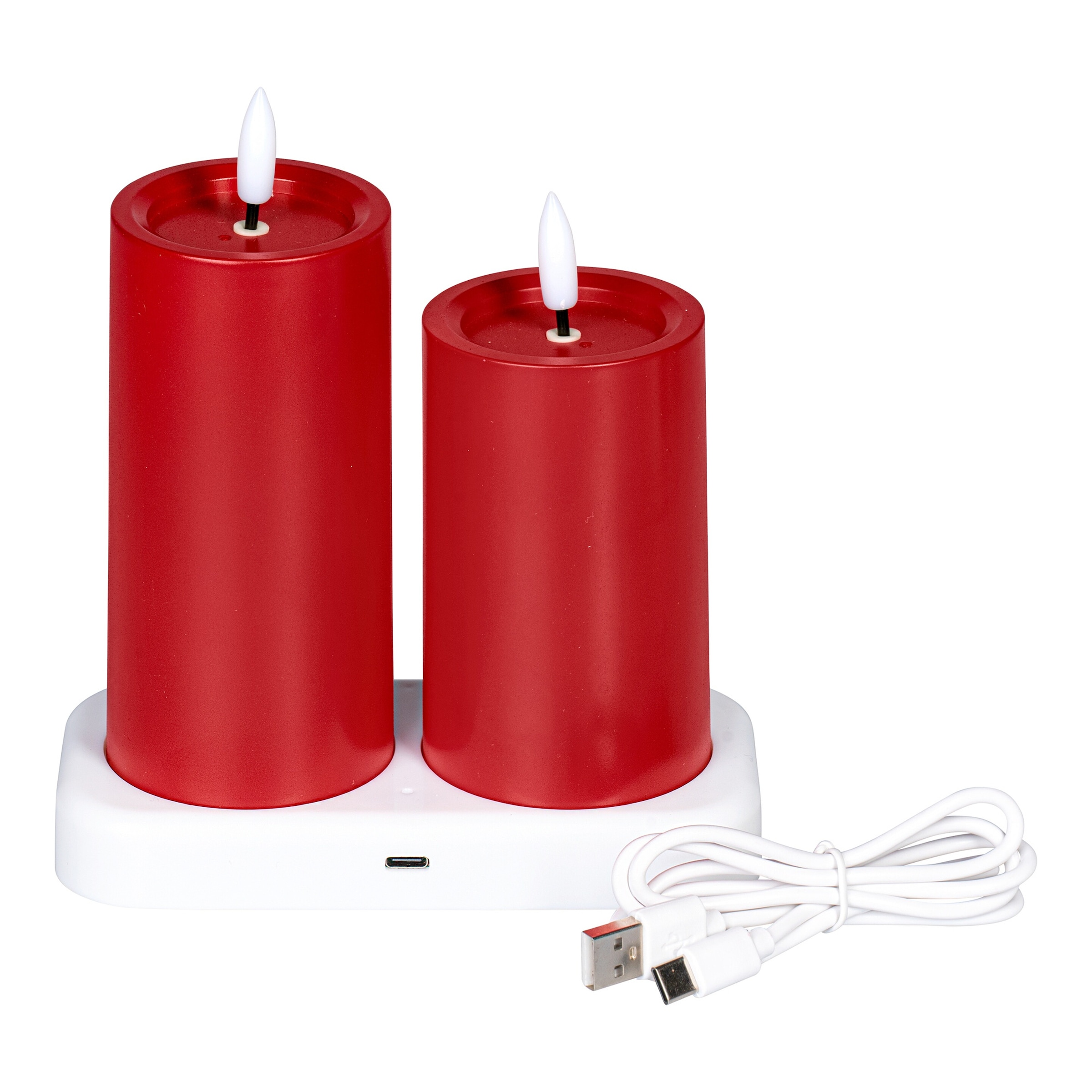 LED-Kerzen mit Ladestation, 2 Stück