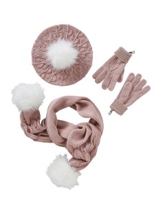 Mädchen-Set: Mütze, Schal & Handschuhe