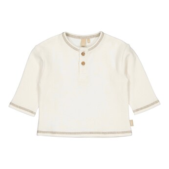 Henley-Shirt langarm Waffelpiqué