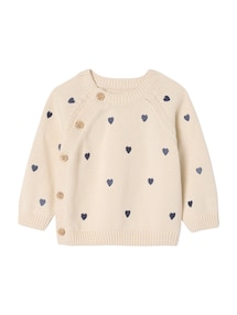 Baby Pullover mit gestickten Herzen