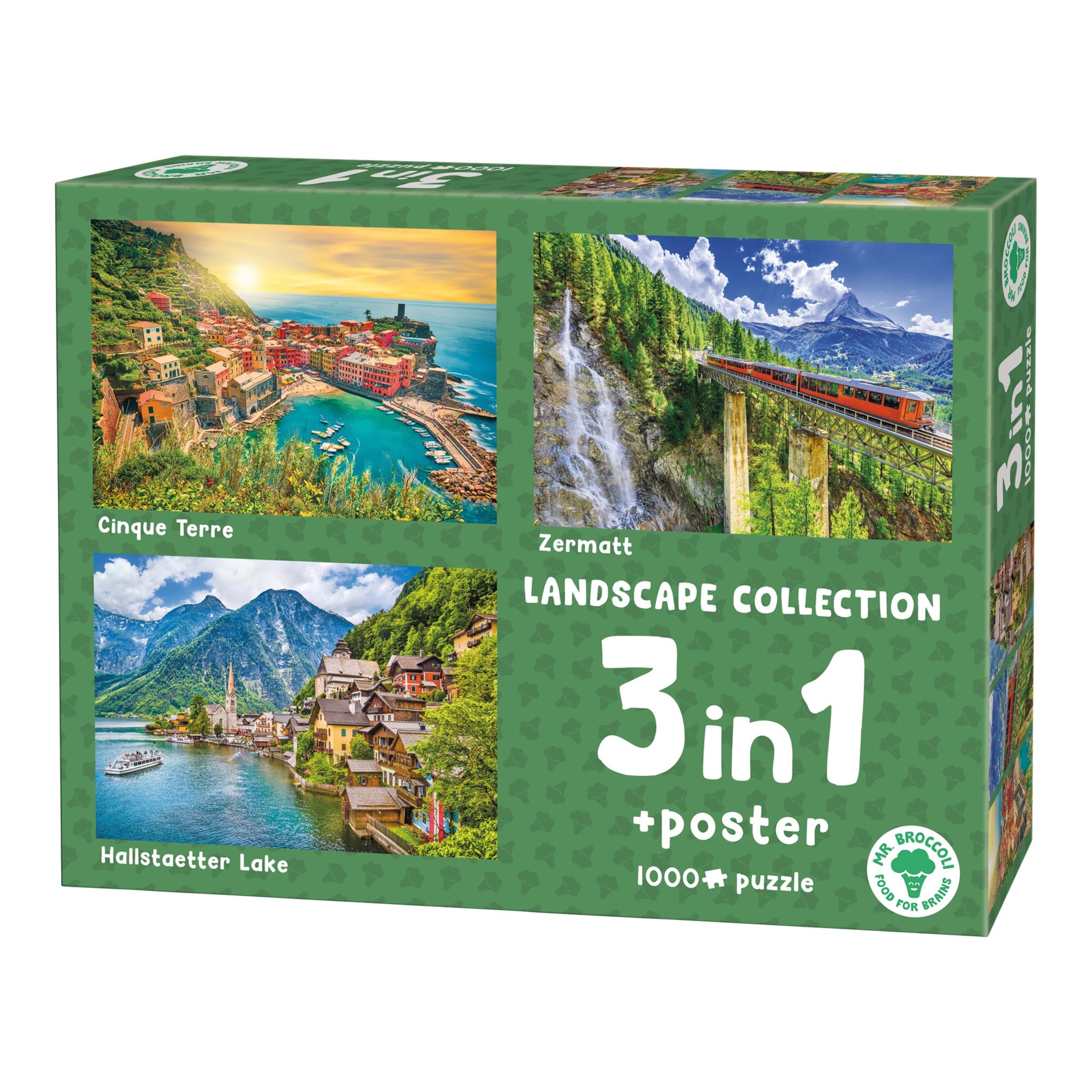 Puzzlebox 3 in 1 „Landschaftsreise“, je 1000 Teile