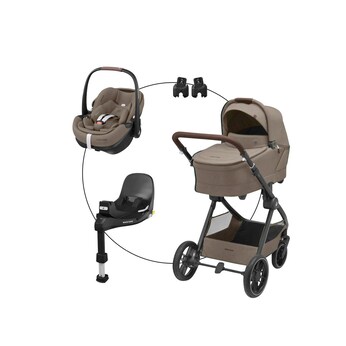 Kombikinderwagen Oxford+ Travel-Set inkl. Babyschale Pebble 360 Pro 2 und Isofix-Basis FamilyFix 360 Pro