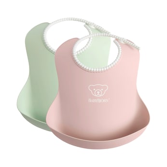 Lot de 2 bavoirs souples avec récupérateur
