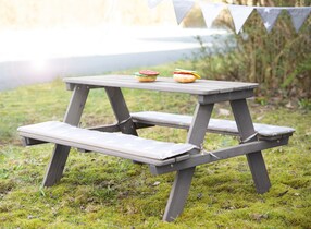 Kindersitzgarnitur Outdoor + in grau mit Bankkissen Little Stars 