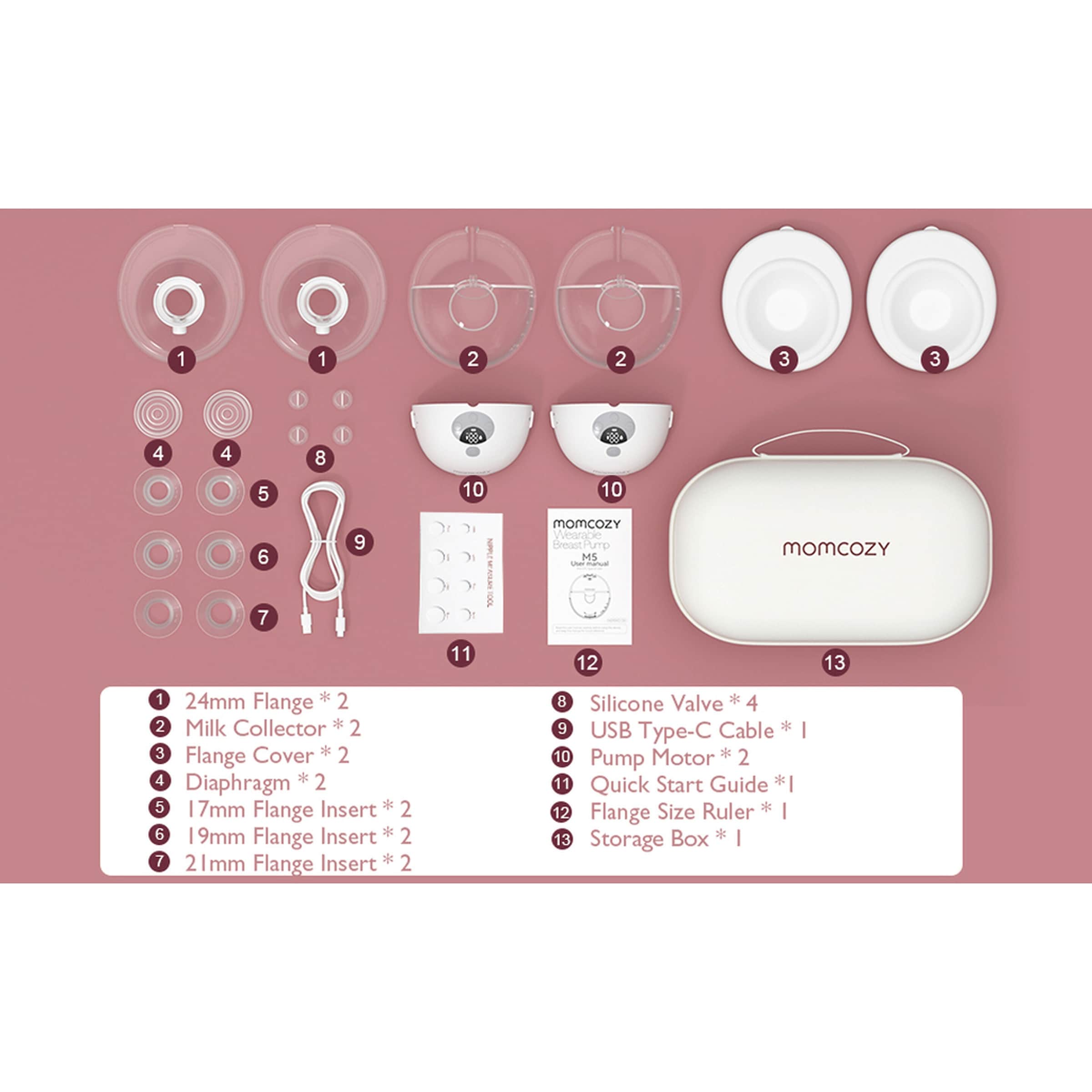 Momcozy Elektrische Doppelmilchpumpe M5, tragbar