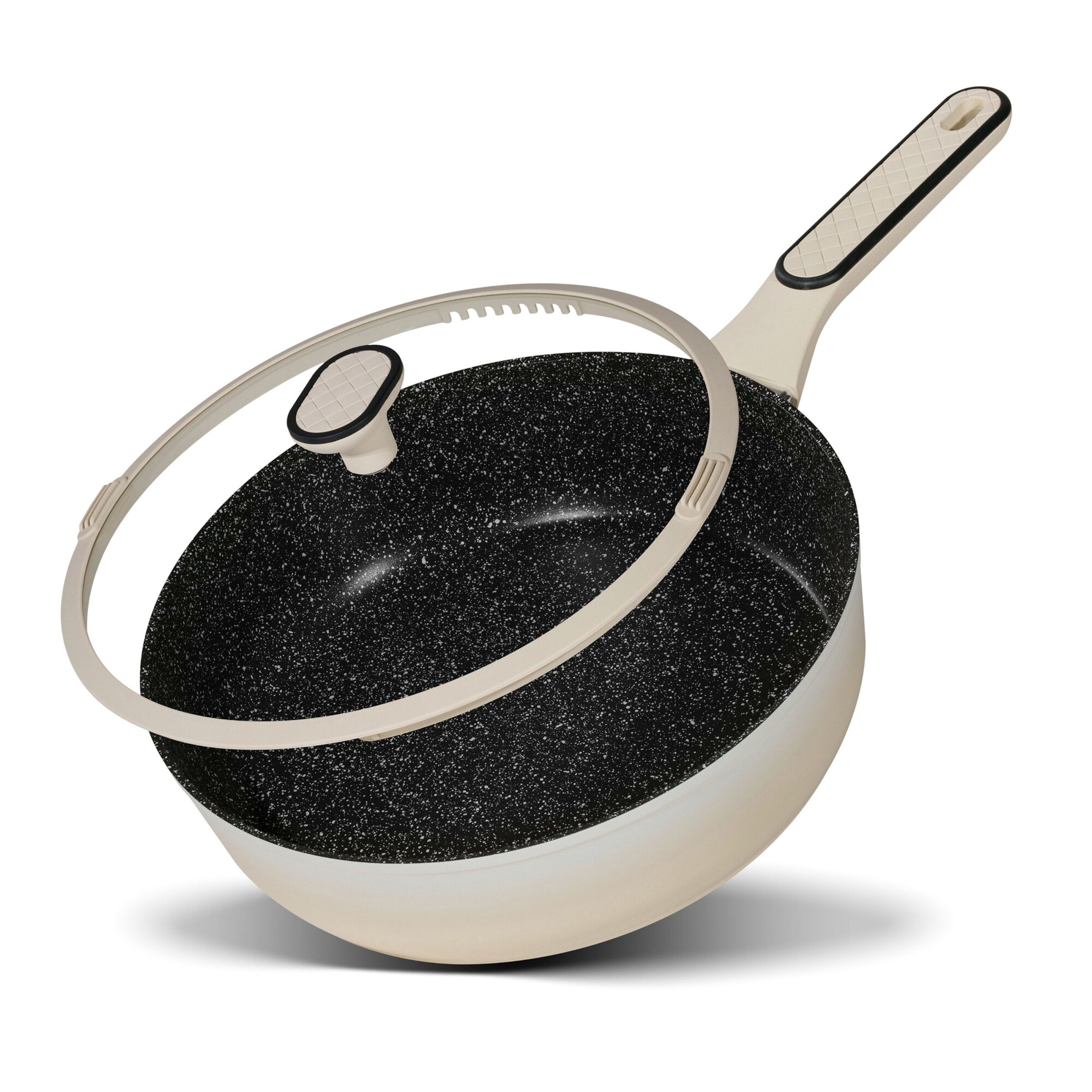 STONELINE® STONELINE Schmorpfanne 28 cm | mit Deckel Creme