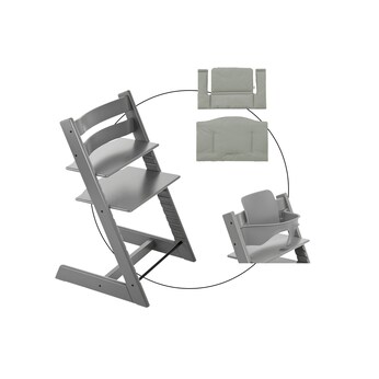 Bundle Treppenhochstuhl inkl. Sitzkissen Classic Glacier Green und Babyset