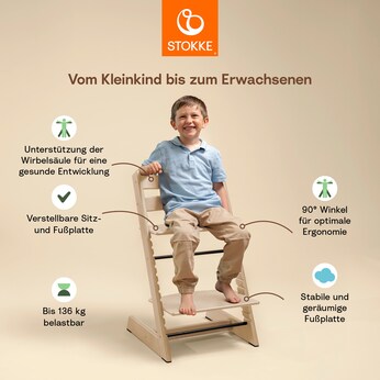 Bundle Treppenhochstuhl Eiche inkl. Newbornset light grey & Babyset