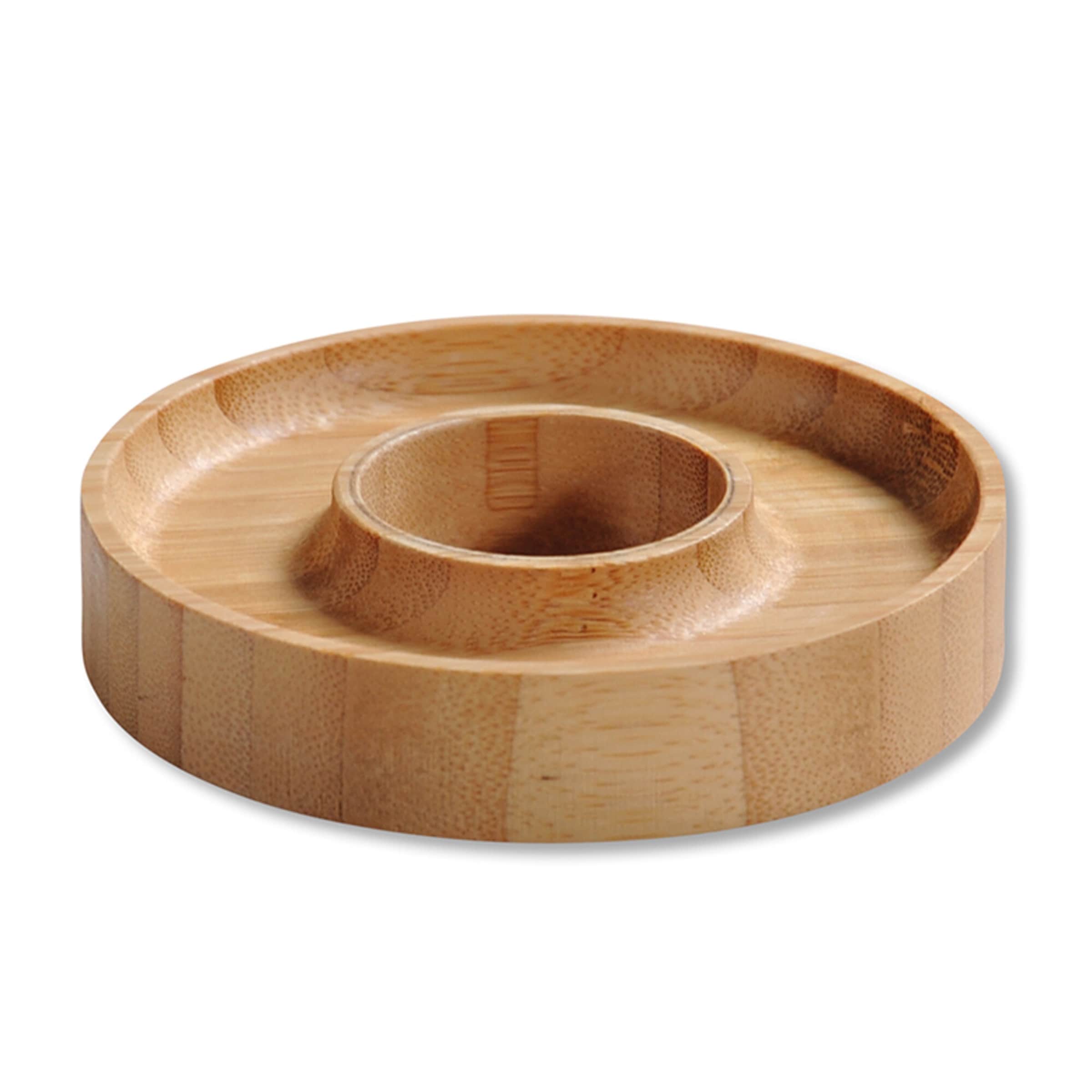 Lot de 4 coquetiers en bambou - Beige - D 10 cm