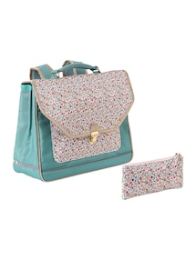 Geblümte Mädchen Schultasche & Federmappe BERGAMOTTE
