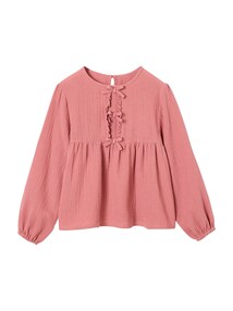 Musselinbluse Mädchen mit Schleifen Langarm