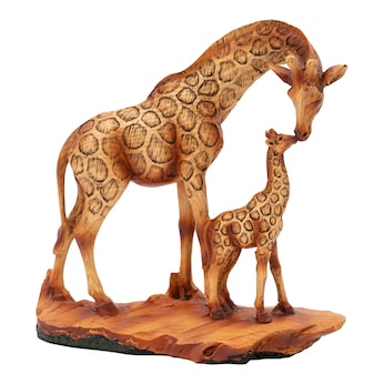 Famille girafe décorative, figurine déco maman et bébé girafe, girafes et acacia