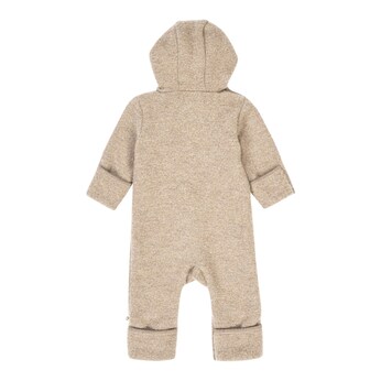 Wollfleece-Overall mit Klappfuß und Kapuze mit Ohren
