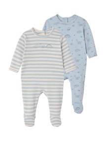 2er-Pack Baby Schlafanzüge mit Dinosaurier-Motiven, Bio-Baumwolle