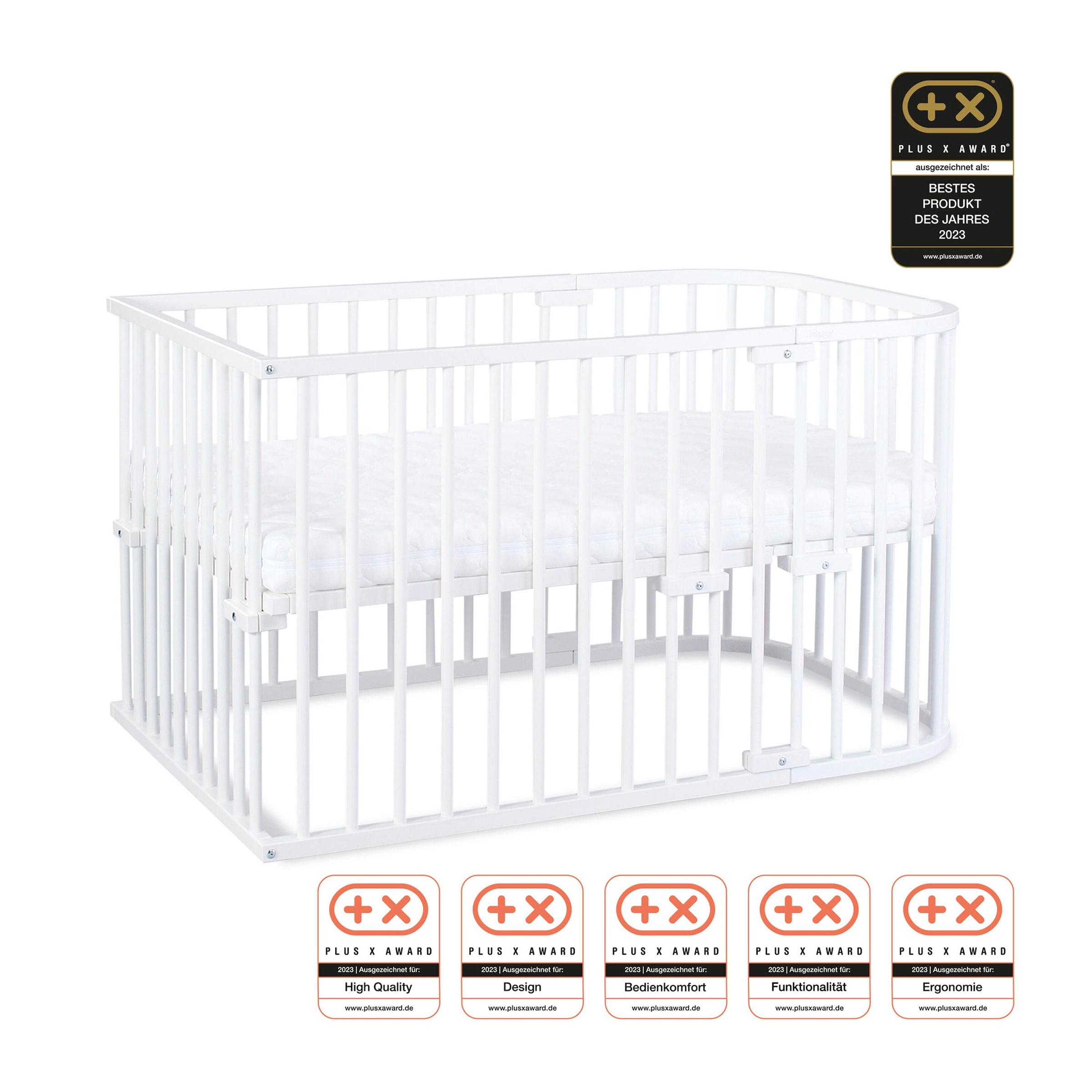 58% Rabatt! Babybay® Bundle Beistellbett Maxi inkl. Matratze Klima Wave und Kinderbettumbausatz inkl. Matratze MediTex® extraluftig