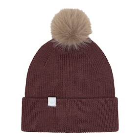 Bonnet d’hiver en maille avec pompon en fausse fourrure