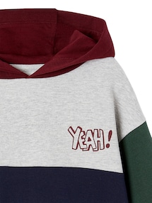 Jungen Kapuzensweatshirt im Colorblock-Style Basics mit Recycling-Polyester