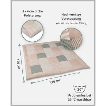 Krabbeldecke & Laufgittereinlage Waffelpiqué 120x120 cm