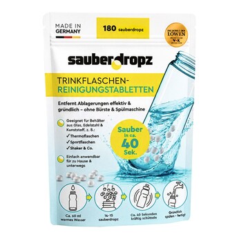 Trinkflaschen-Reinigungstabletten Sauberdropz, 180 Stück, 54 g