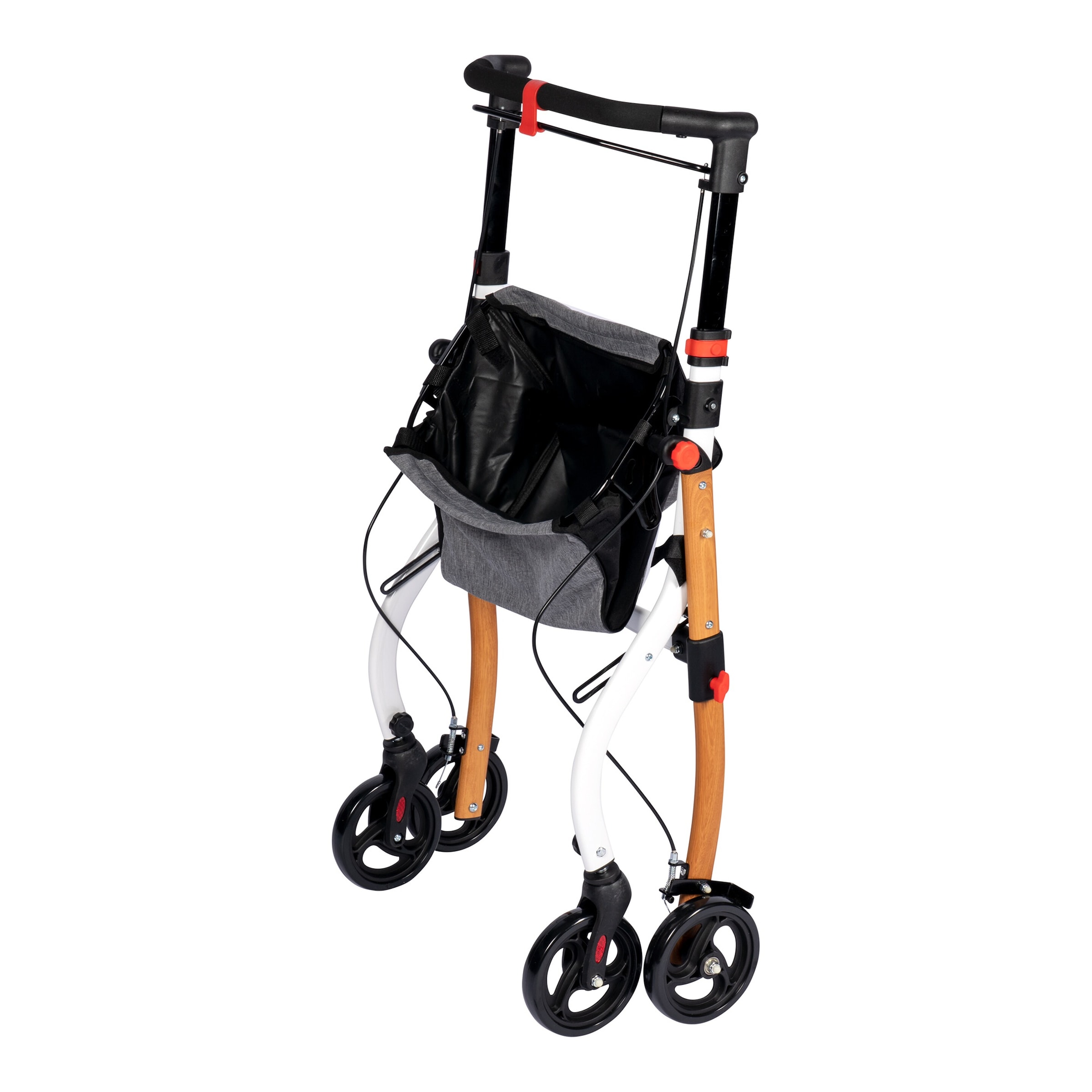 Indoor-Rollator in Holz-Optik mit Tasche und Tablett - AT51040
