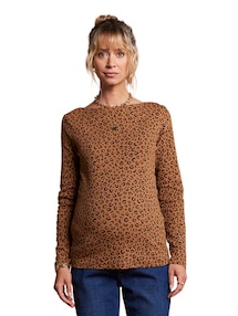 Umstandsshirt mit Leoprint, Bio-Baumwolle