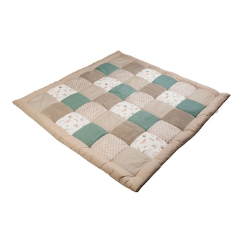Tapis d'éveil 140x140 cm maille piquée gaufrée/velours côtelé