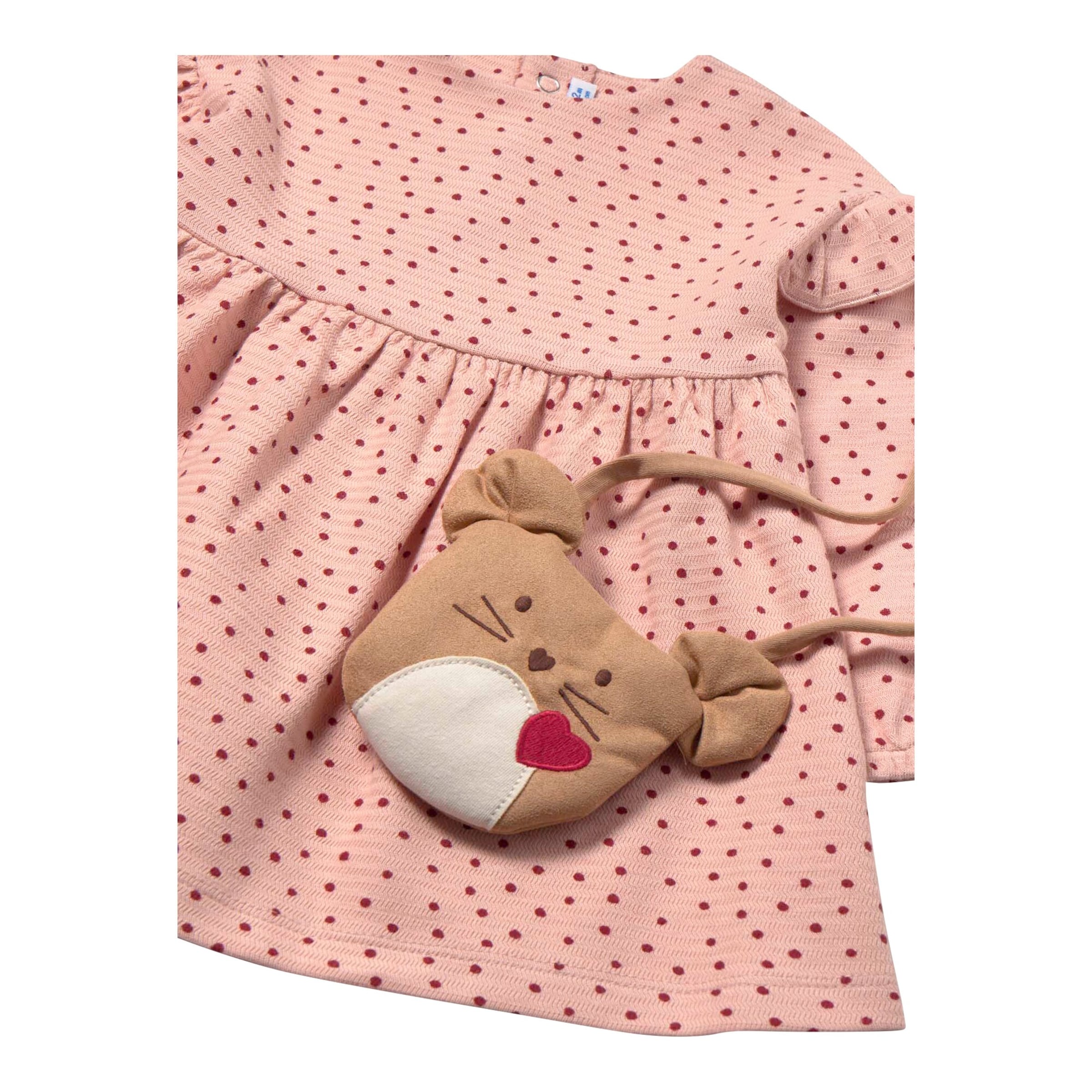 Kleid langarm Punkte Rüschen