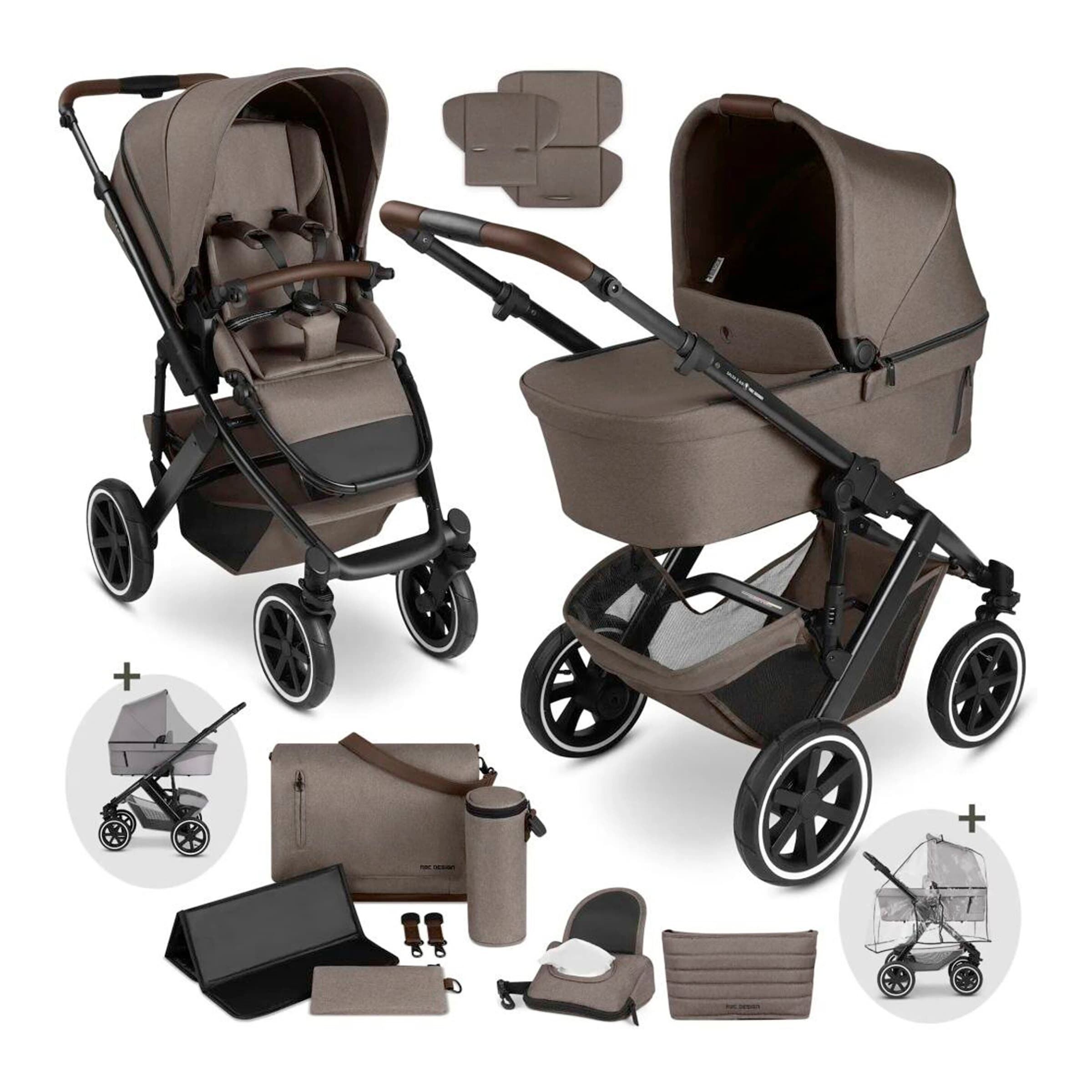 Abc Design Kombikinderwagen Salsa 5 Air inkl. Wickeltasche, Moskitonetz und Regenschutz braun