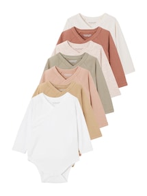 Bio-Kollektion: 7er-Pack Baby Wickelbodys BASIC