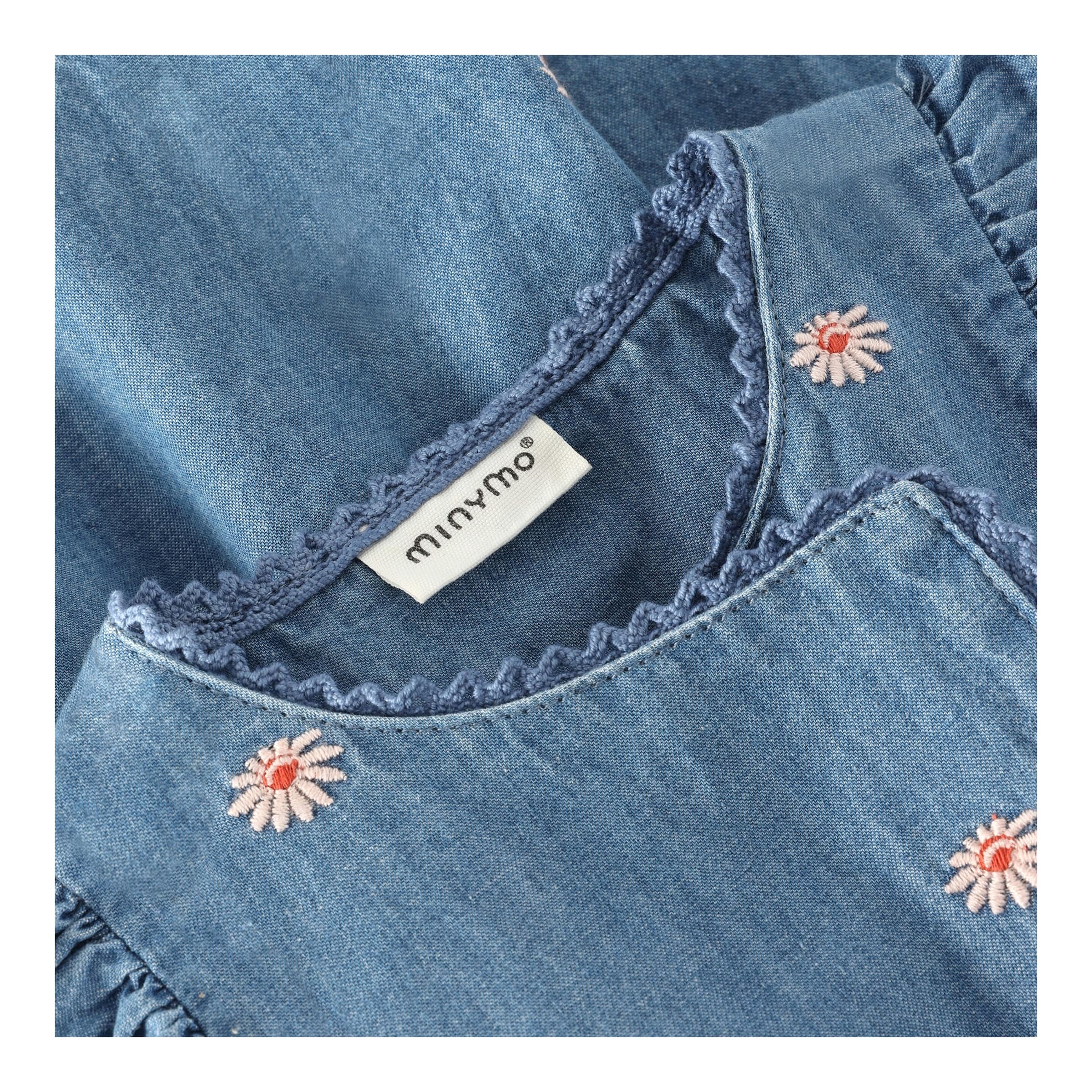 Chambray-Kleid ohne Arm Blumen