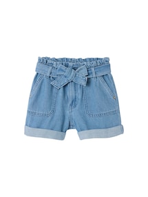 Mädchen Paperbag-Shorts aus Light-Denim